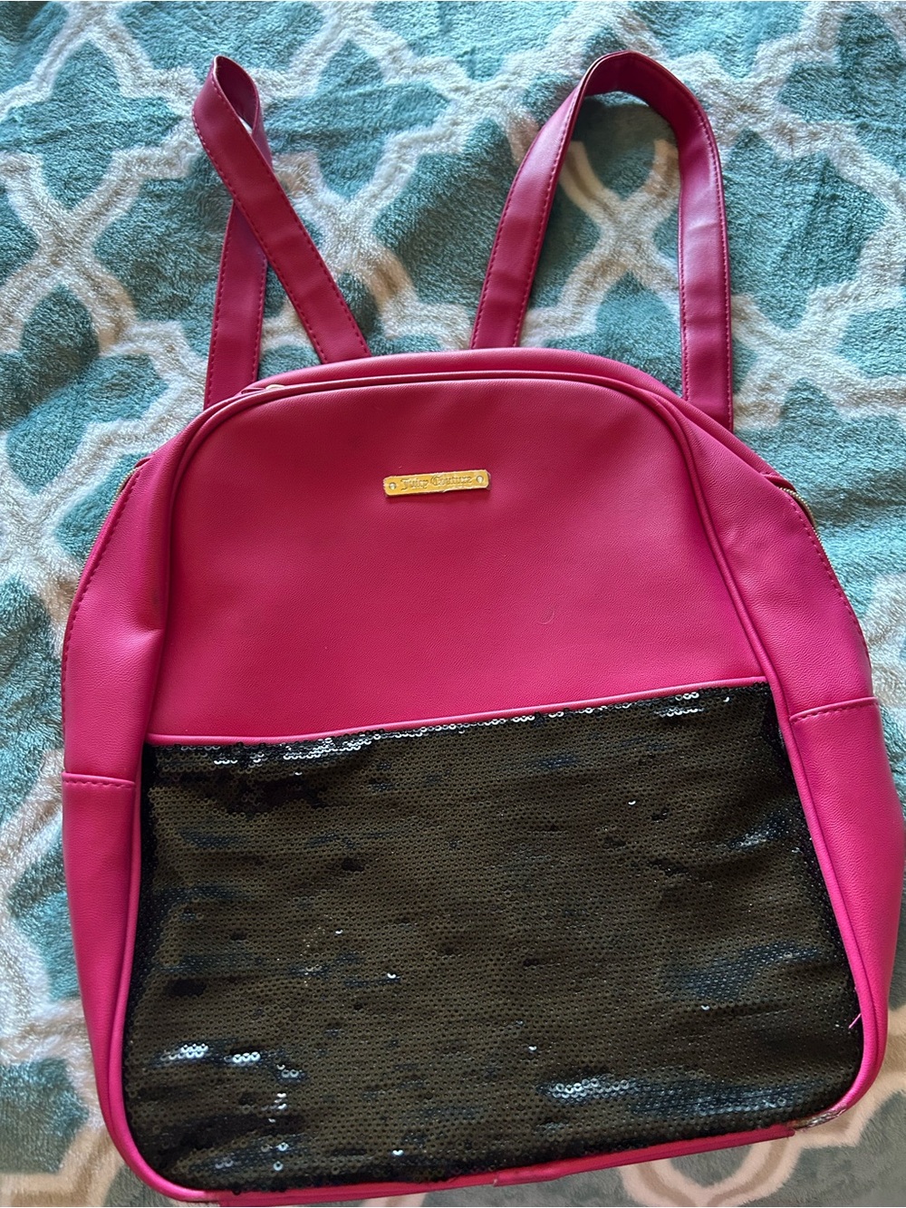 Hot Pink Sequin Front Backpack - Women's Bag